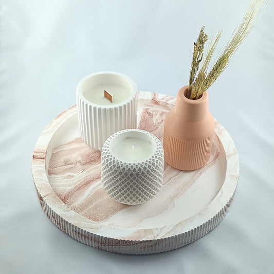 Ensemble plateau et bougies
